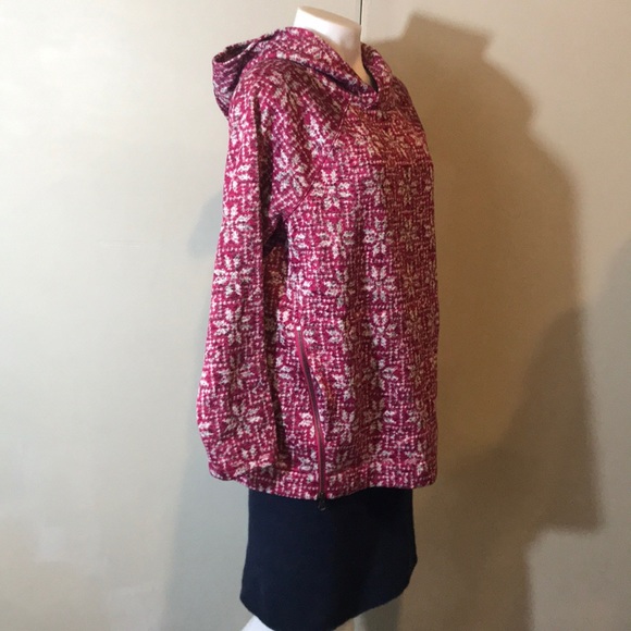 Talbots Raspberry Snowflake Hoodie - Picture 4 of 8